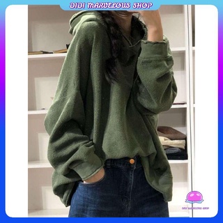 Áo Thun Sweater Dáng Rộng Màu Trơn Thời Trang Mùa Thu Cá Tính