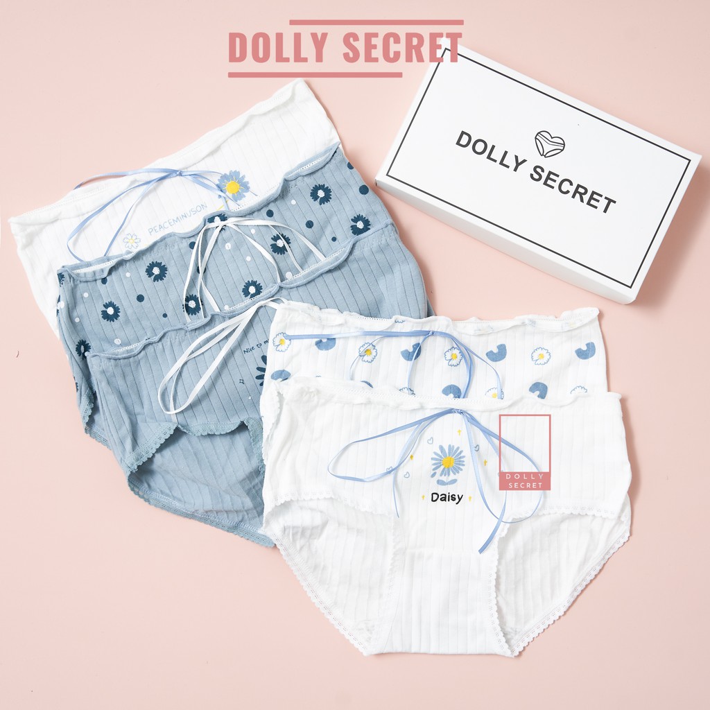 Quần lót nữ len tăm sợi tre họa tiết hoa cúc dễ thương SUNSHINE DOLLY SECRET QL027 | BigBuy360 - bigbuy360.vn