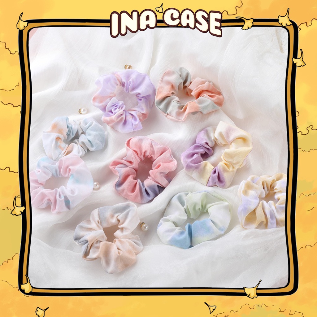 Dây buộc tóc, cột tóc scrunchies bản vừa vải voan phối màu