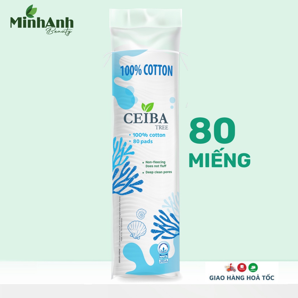 Bông tẩy trang Pháp 100% Cotton Ceiba Tree 80 Miếng