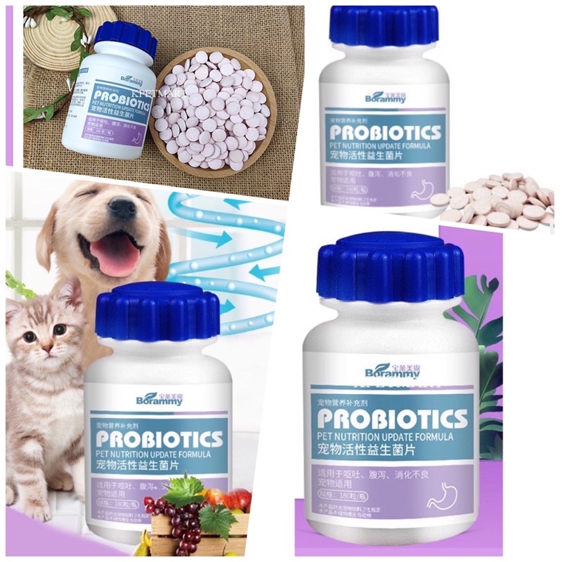 men tiêu hóa cho chó mèo probiotic 180 viên hỗ trợ tiêu hoá, phòng ngừa các bệnh về đường ruột giúp tiêu hóa hấp thụ tốt