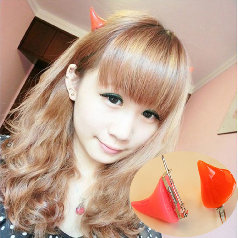Kẹp tóc hình sừng quỷ hóa trang Halloween cho nữ