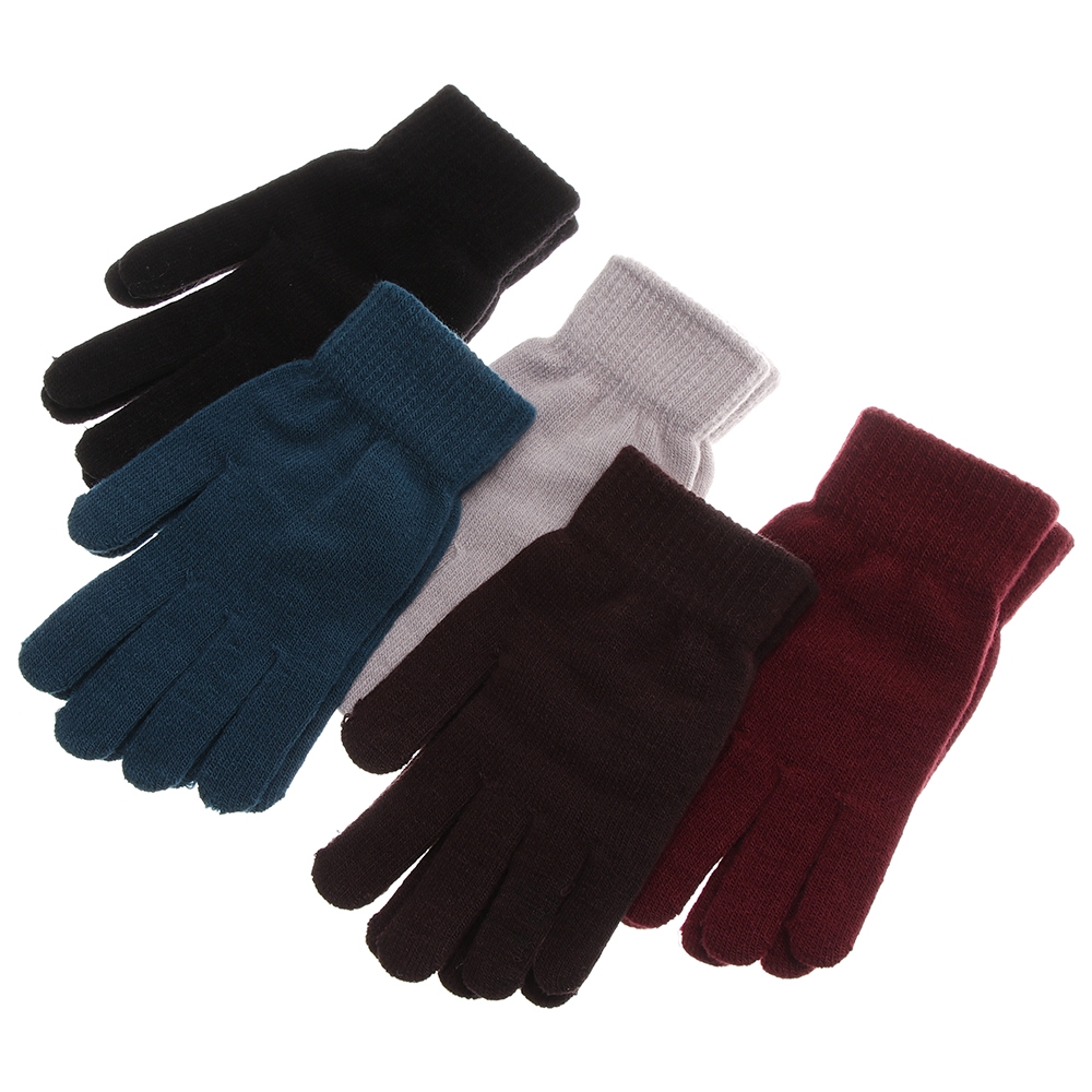 Găng tay đủ ngón dày dặn giữ ấm mùa đông màu trơn có thể dùng làm quà tặng