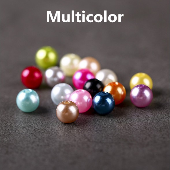 Hạt ngọc trai giả 4/6/8/10/12mm nhiều màu làm thủ công đa dụng