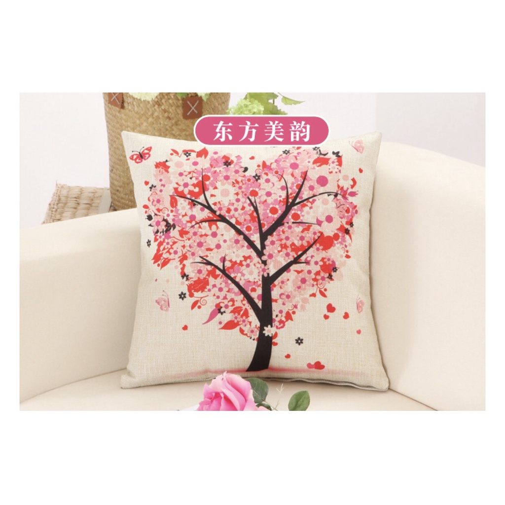Vỏ Gối Tựa lưng, gối Sofa,Gối Trang Trí Hình Cây Xanh Vải Bố Dày Dặn Cao Cấp