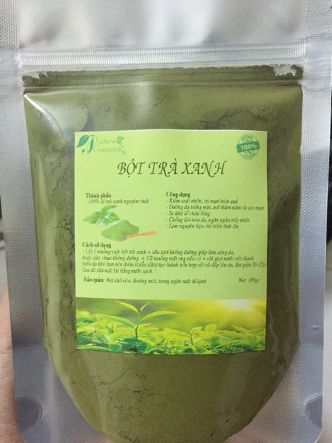 BỘT TRÀ XANH NGUYÊN CHẤT HANDMADE 100gr