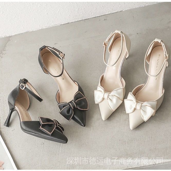 Giày Sandal Cao Gót Một Hàng Nút Thời Trang Hàn Quốc 2022 Cho Nữ
