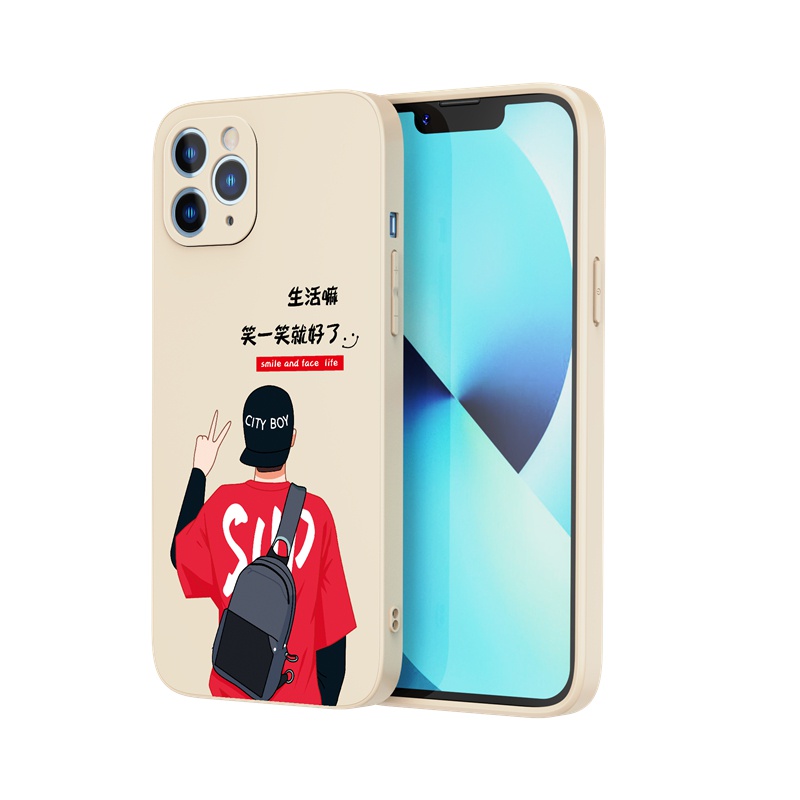 Ốp lưng iphone Ốp điện thoại Suntaiho bằng silicon mềm hình City boy cho iPhone 13 12 11 Pro Max X XR Xs Max 7 8 Plus 12mini 13mini