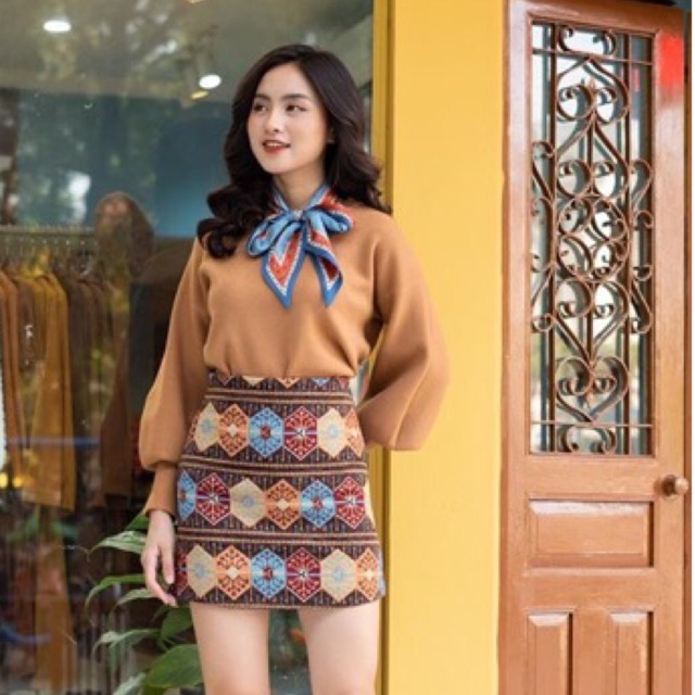 Chân váy họa tiết có lót trong - Hàng Quảng Châu loại 1