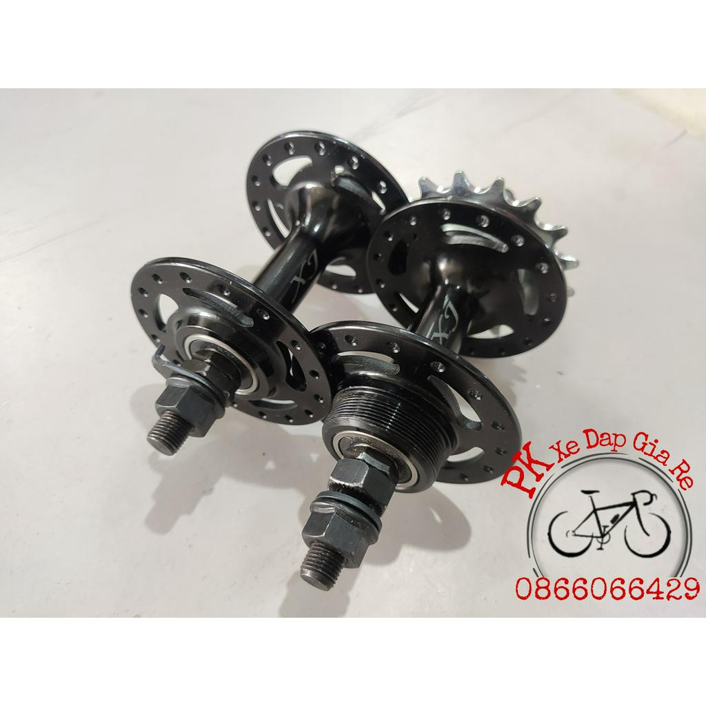 BỘ Hub trước sau xe đạp Fixed Gear 32 lỗ kèm líp, Đùm, Moayo nhôm chạy bạc đạn Fixed Gear siêu bon