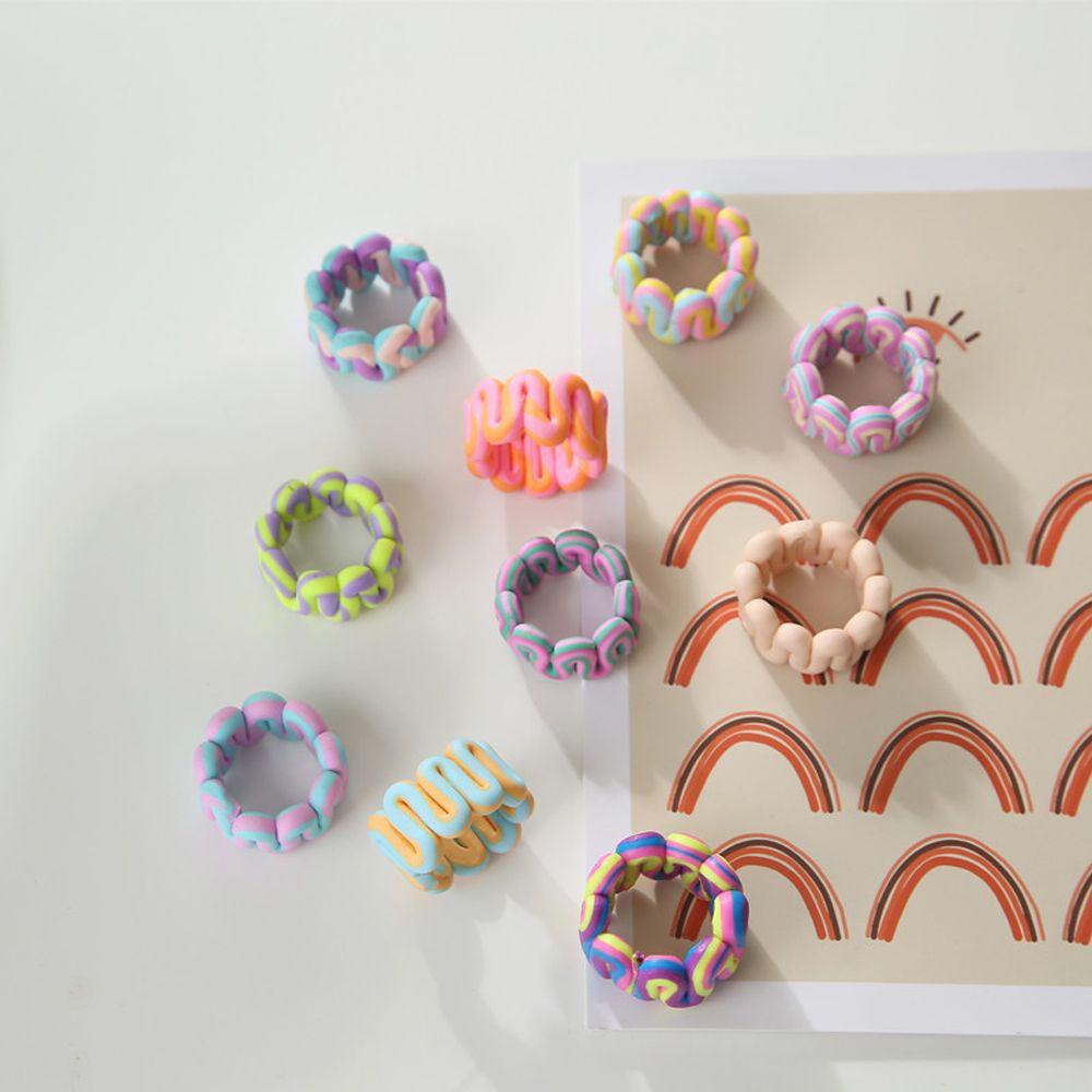 Nhẫn Đất Sét WMES15H Họa Tiết Sọc Thời Trang Dành Cho Nữ