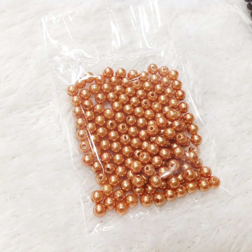 Gói 150 hạt cườm trai nhựa size 5mm làm vòng tay handmade nhiều màu siêu xinh