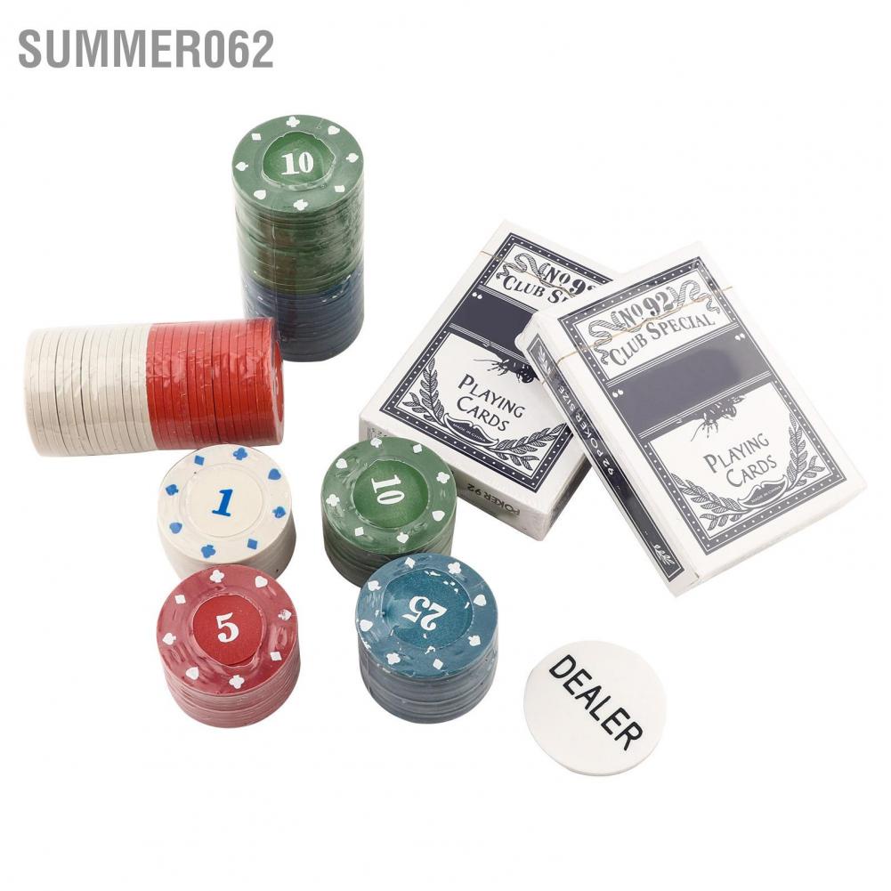 [Hàng Sẵn] 100PCS Poker Chips Cards with Portable Carrying Case for Texas Holdem Black Jack 【Summer062】