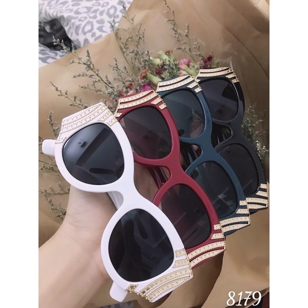 Kính mát nam nữ 8179chống UV400, thiết kế mắt vuông dễ đeo, màu sắc thời trang