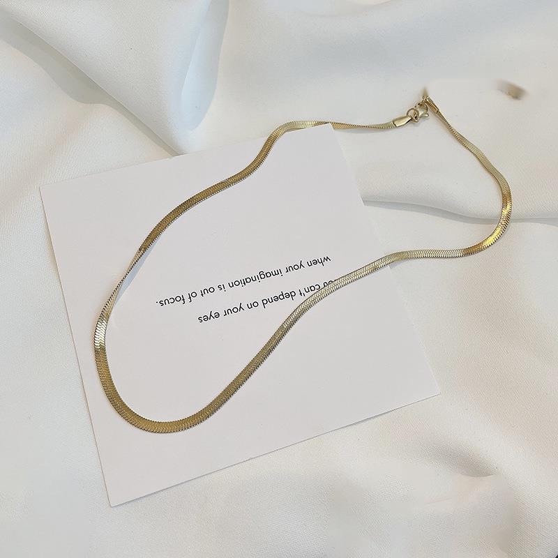 Vòng cổ Thép Titan Hình Xương Rắn Phong Cách hip hop Harajuku Thời Trang Unisex