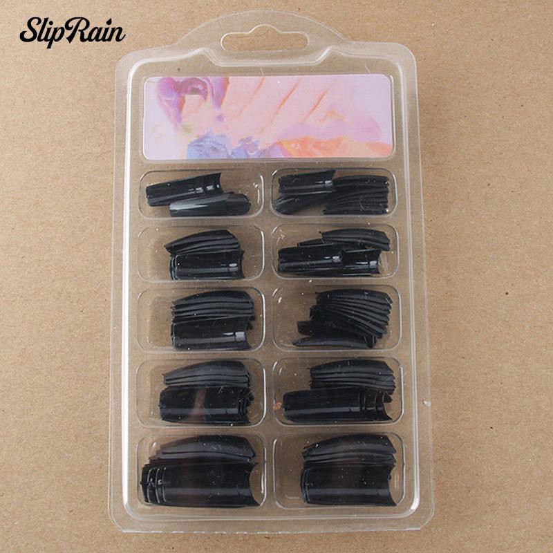 Set 100 Móng Tay Giả Kiểu Pháp Bằng Acrylic