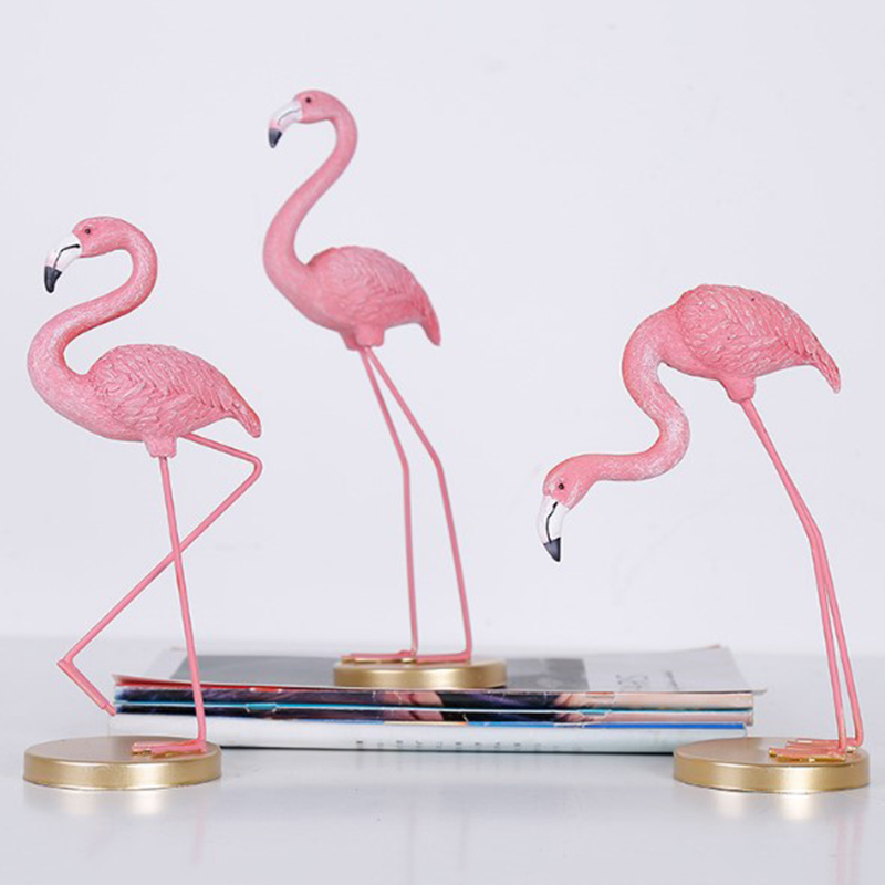 ✨Piqting Flamingo Birds Animal Statue Ornament Art Collectiable Figurine Miniatures Decor