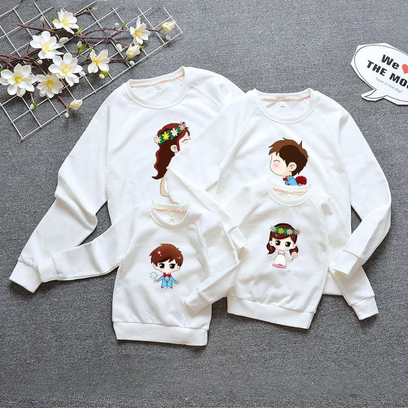 Áo sweater nỉ gia đình 3/4/5 người cặp đôi áo đôi chất loại 1[GIÁ SĨ]