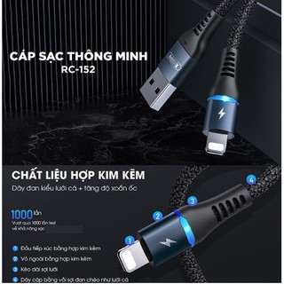 Cáp sạc tự ngắt Remax RC-152i cổng cho IP