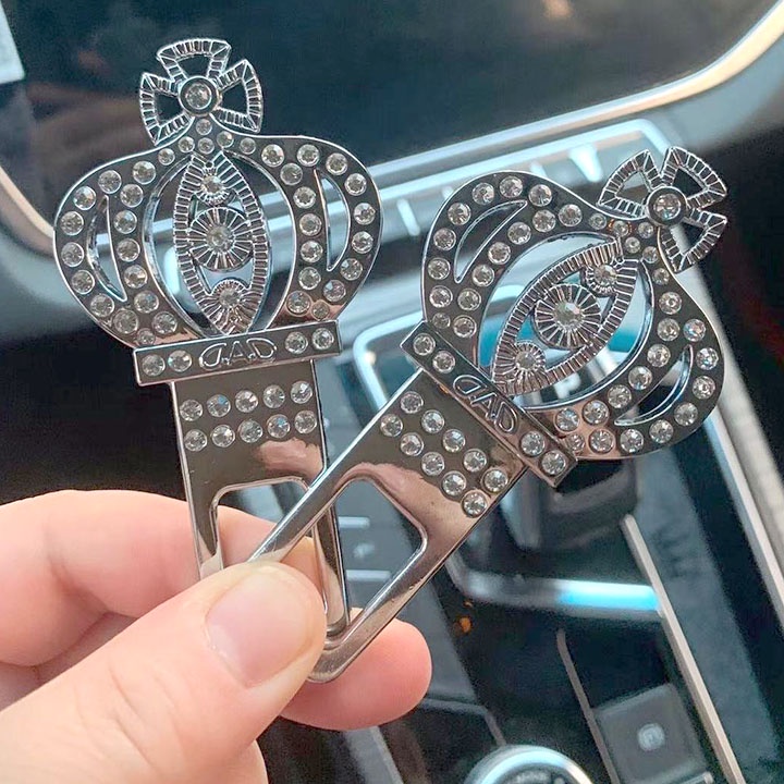 Chốt an toàn, đai ngắt chuông cảnh báo xe ô tô đính đá vương miện- thiên nga, Mec, mazda, hyundai, toyota,...