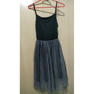Đầm 2 dây thun lưới