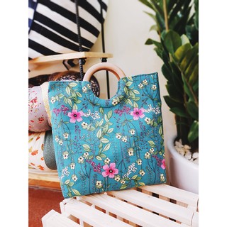 Túi vải quai gỗ handmade
