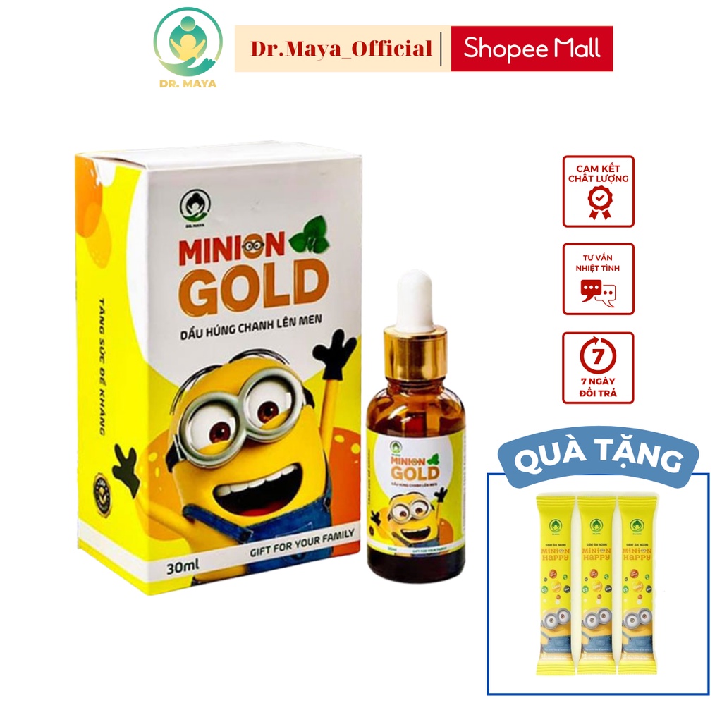 Dầu húng chanh lên men Minion Gold Dr.Maya thể tích 30ml - Combo 2 sản phẩm