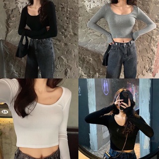 Áo thun croptop tay dài ( kèm video )