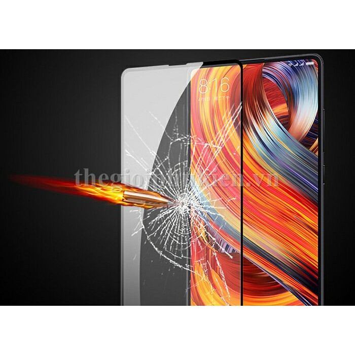 Dán kính cường lực Xiaomi Mi Mix 2s  full 5D tràn màn hình phủ màu - Giá rẻ