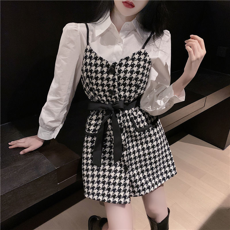 FREESHIP Đầm Sơ Mi Ca Rô Dài Tay Thời Trang trẻ phong cách duyên dáng sang chảnh kdx