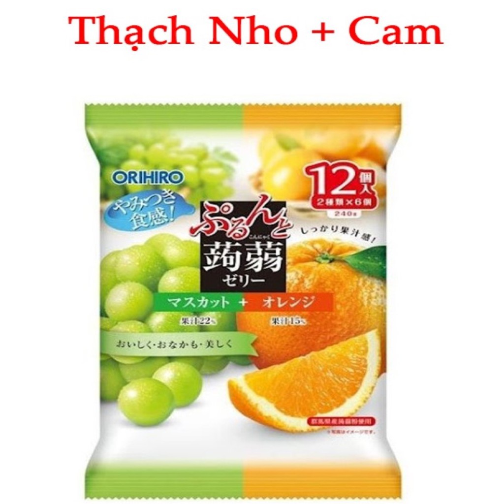 Thạch trái cây nhiều vị Orihiro Nhật Bản gói 240g