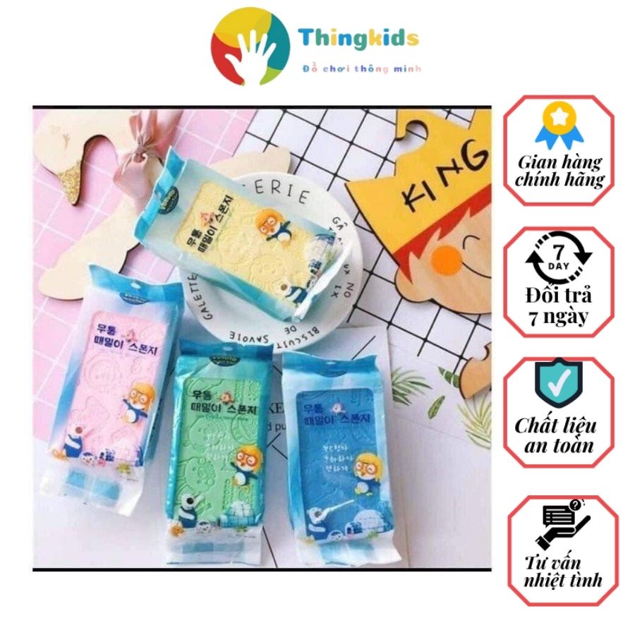 Bông tắm tạo bọt silicon kỳ ghét cọ lưng tẩy da chết - Thingkids