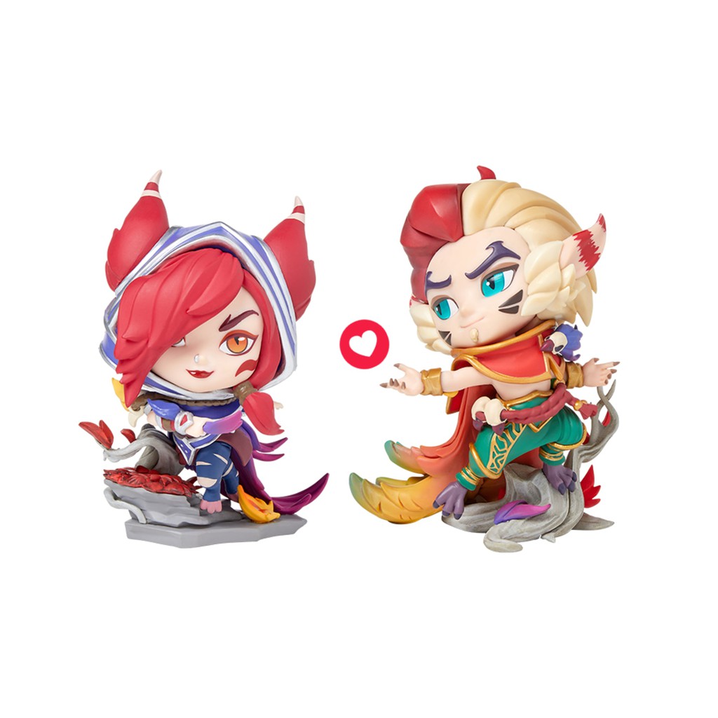 Mô hình LoL Xayah & Rakan Duo Figure Set 12cm  - Figure LMHT Liên Minh Huyền Thoại