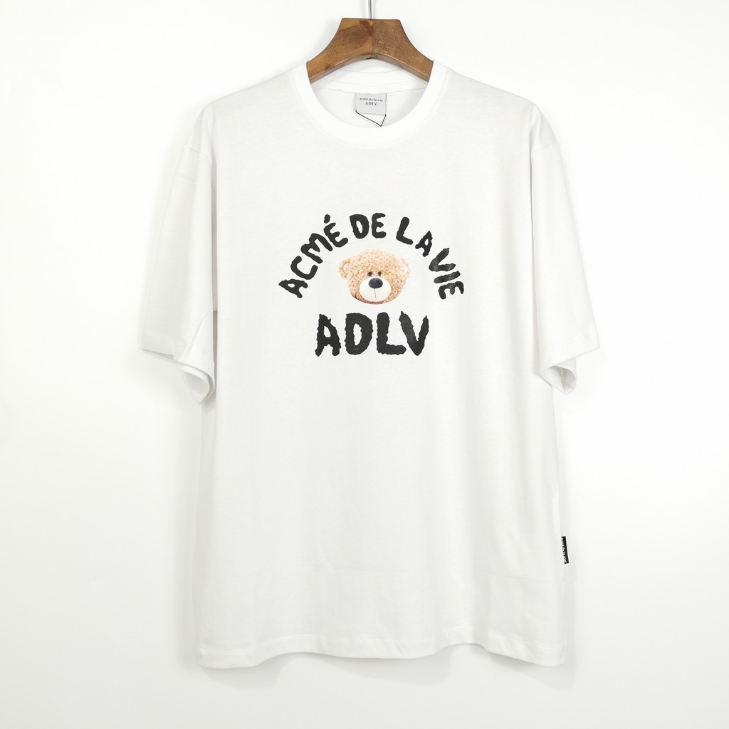 ADLV Áo Thun Tay Ngắn Dáng Rộng In Hình Gấu Teddy Cổ Điển Thời Trang Unisex