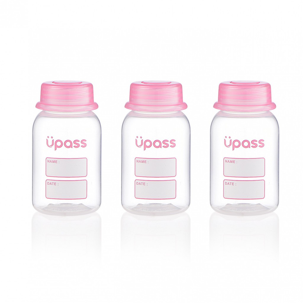 Bộ 3 Bình trữ sữa Upass (125ml/ bình) - cất trữ sữa tiện lợi cho mẹ và bé