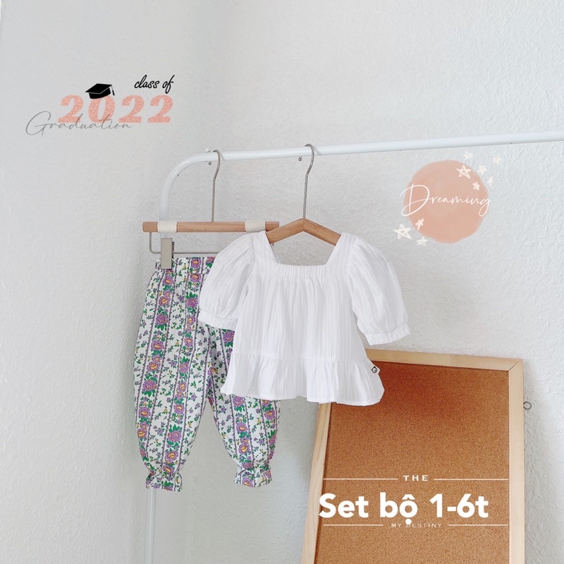 Bộ Đồ Bé Gái Dáng BabyDoll, Bộ Quần Áo Bé Gái Vải Thô mềm mát Size 80-120