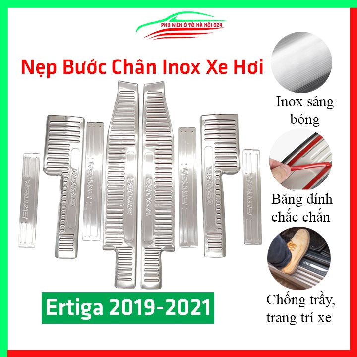 [Ertiga 2019-2020] Bộ Nẹp Bước Chân Trong Ngoài Inox Ô Tô Ertiga 2019 2020