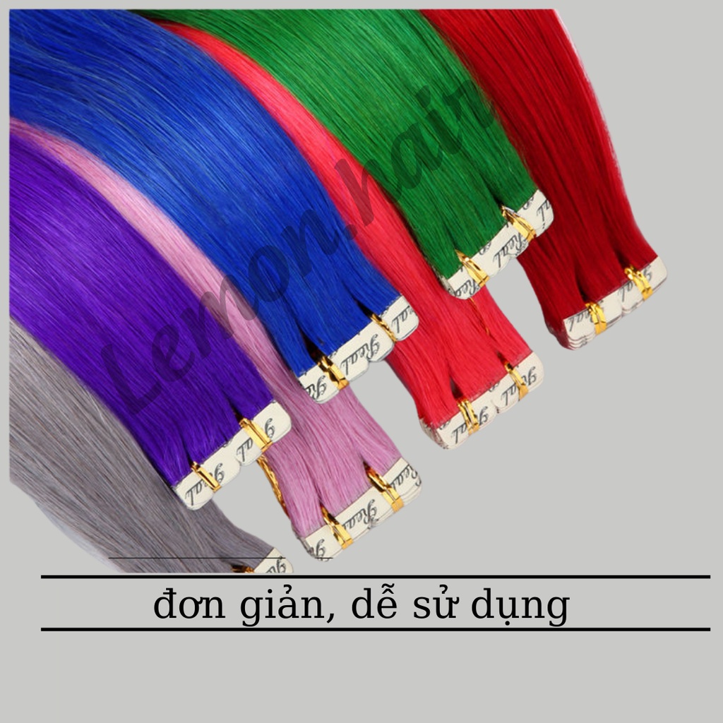 Tóc giả đẹp tóc kẹp dài thẳng light 65cm lọn nhiều màu phong cách Hàn Quốc, Tóc line dán làn từ sợi protein Lemon.hair