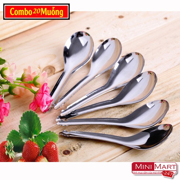 Combo 20 Muỗng bầu Inox Cao Cấp - Cán Ngắn