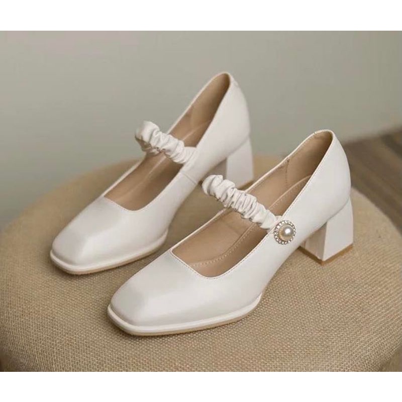 Giày cao gót quai nhún tiểu thư