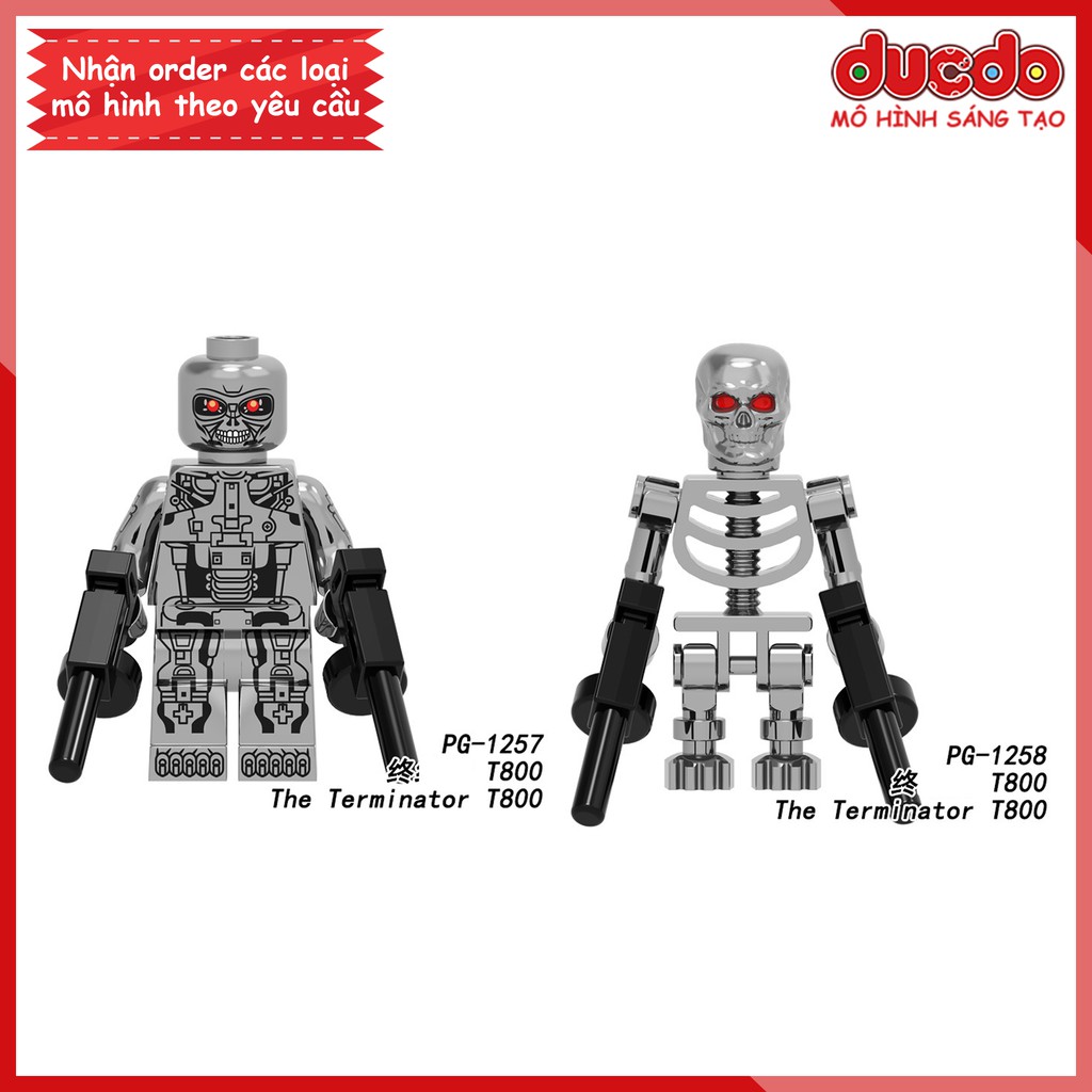 Minifigures các nhân vật kẻ hủy diệt Terminator sơn bóng - Đồ chơi Lắp ghép Xếp hình Mini Mô hình POGO PG1257, PG1258