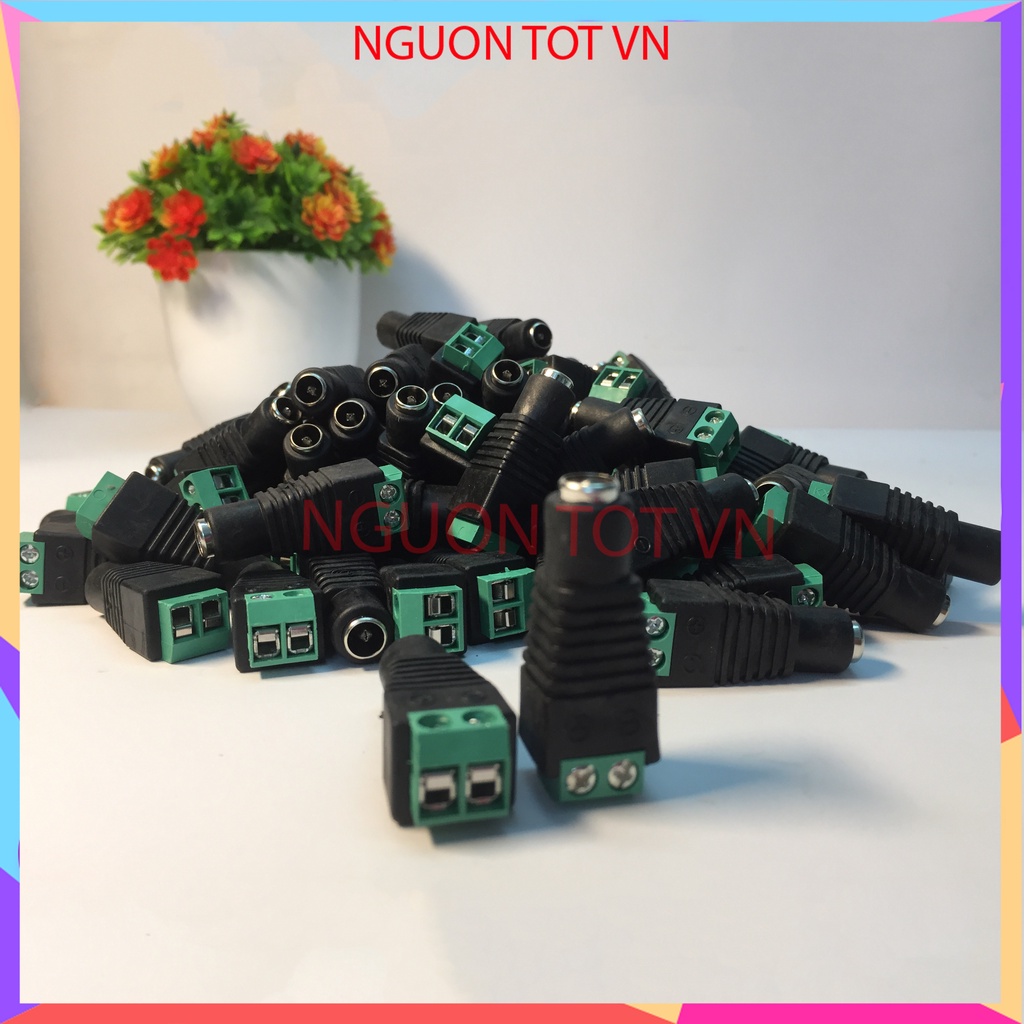 [Combo 100C] Jack DC vặn vít Dương nối nguồn Camera chịu tải loại tốt.