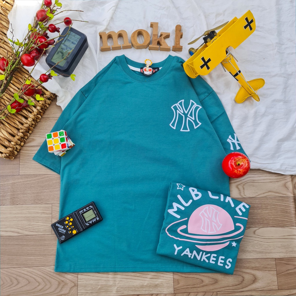 Áo phông áo thun nam nữ tay lỡ from rộng freesize chất cotton thoáng mát in logo NY MOKISHOP