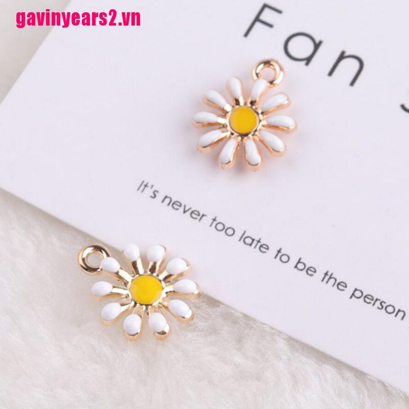 Charms 10 Mặt Dây Chuyền Hoa Hướng Dương Tráng Men