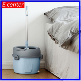 Bộ cây lau nhà tròn tự vắt,  thùng lau nhà xoay 360 độ kèm 2 bông lau