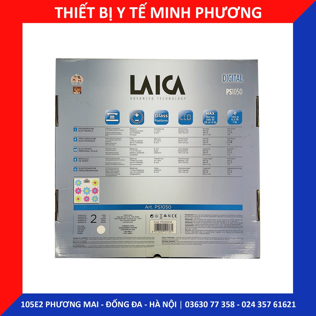 [Bảo hành 1 năm] Cân sức khỏe điện tử LAICA PS1050 kiểm tra cân nặng chuẩn xác