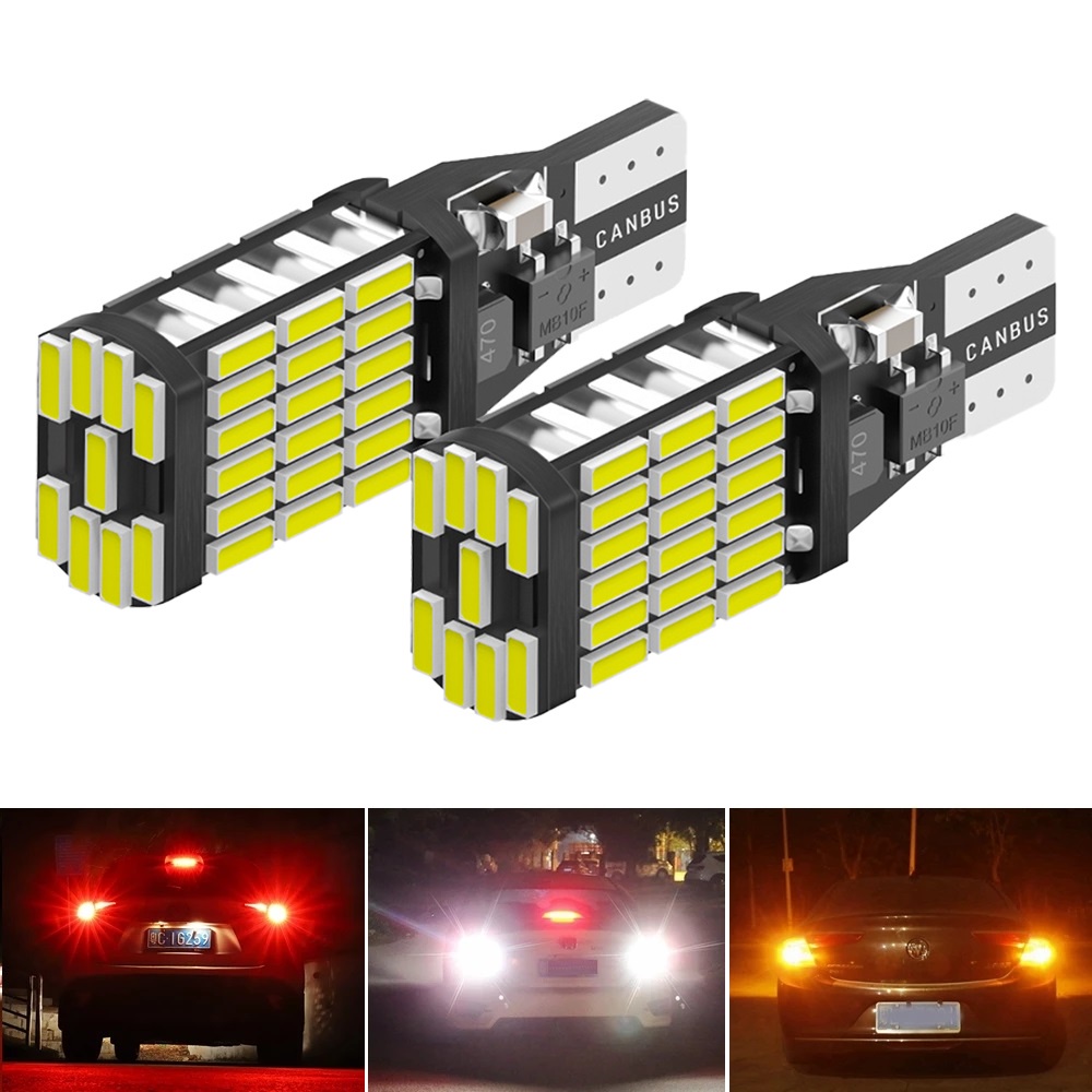 Set 2 Đèn led canbus t 15 4014 45 smd Ánh Sáng Trắng Chống Sương Mù Cho Xe Hơi