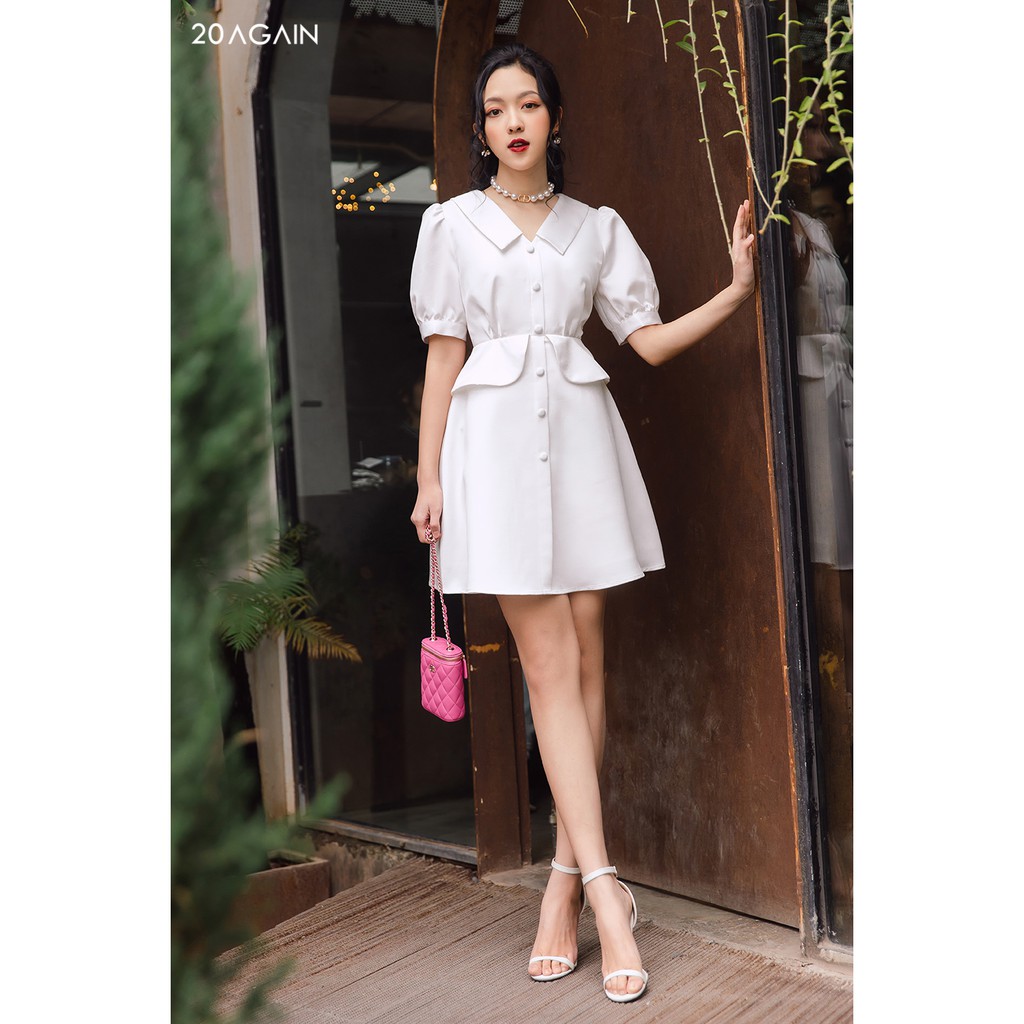 Đầm xòe tà bung eo thanh lịch sang trọng công sở DEA1067 20AGAIN | BigBuy360 - bigbuy360.vn