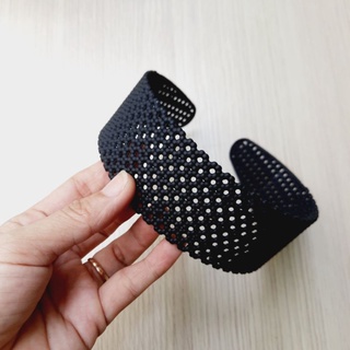 Bờm cài tóc mai lưới đen nhám nhựa cứng/mềm(Bản 3cm/4cm)
