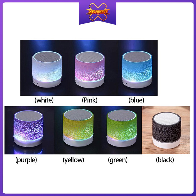 XGamer A9 Wireless Colorful LED Light Mini Portable Bluetooth Speaker Support USB / AUX / TF Card / FM